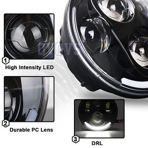 Phare LED OVOVS 5,75 pouces (5 3/4 pouces) avec DRL blanc pour Harley-Davidson Dyna Sportster Iron 883 Low Rider Street <span class=keywords><strong>Bob</strong></span> Softail - Product Image 6