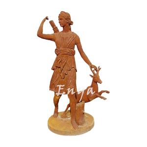 Ornements de jardin, reproduction de la déesse mythologique grecque, sculpture de Diana la chasseuse, fonte de fer, <span class=keywords><strong>Artemis</strong></span> avec cerf, statue romaine en métal - Product Image 2