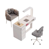 Table de manucure professionnelle avec chaise et aspirateur intégré pour salon de manucure - Offre spéciale