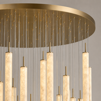 Lustre d'installation artistique en albâtre naturel de luxe, grande suspension pour hall d'hôtel, villa, escalier et hall d'entrée