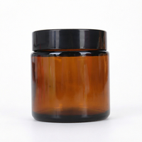 Pot en verre vide ambré transparent avec pulvérisateur mat, capsule et couvercle en plastique à l'épreuve des enfants, écologique, logo personnalisé, pour crème de soin, prêt à être expédié