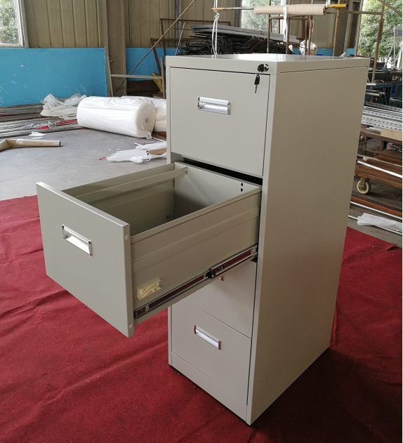 Разборная конструкция, вертикальные стальные офисные шкафы с тремя выдвижными ящиками для хранения документов