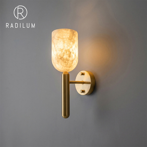 Alabaster <b>Wall</b> <b>Sconce</b> Natural Brass Modern Luxury for Hotel Bedroom Bedside Nordic Designer Light Factory Wholesale - Product Image 1