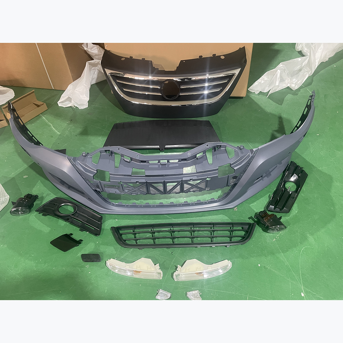 Front Bumper Center Grille For 2009-2012 Volkswagen CC - Unpainted Replacement