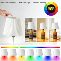 Lampe de table LED moderne rechargeable à commande tactile, design dôme, éclairage d'ambiance en forme de bouteille de vin pour restaurant et bar