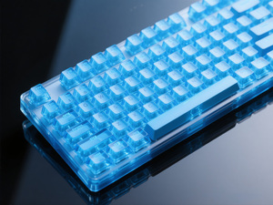 คีย์แคปคริสตัลแบบปรับแต่งได้-สีฟ้าอาร์กติกโปร่งแสง PBT 130 ปุ่ม พร้อมตำราเรืองแสงสำหรับคีย์บอร์ดเกมมิ่ง/สำนักงาน ยี่ห้อเทคเร็กซี่ - Product Image 3