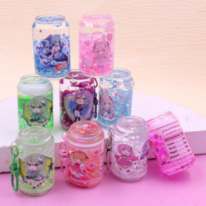 Nouveau porte-clés personnalisé en acrylique avec coque <span class=keywords><strong>de</strong></span> boisson, fait main, en matériau fluide <span class=keywords><strong>de</strong></span> <span class=keywords><strong>chanvre</strong></span>, coque <span class=keywords><strong>de</strong></span> sable fluide et d'huile - Product Image 1