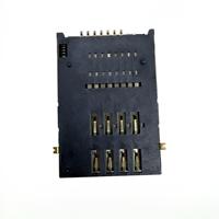 Soporte de tarjeta SIM autoejectable GXD, ranura de 6 pines + 1 pulsador, montaje SMD/SMT, soldadura externa, normalmente cerrado, dos electrónicos