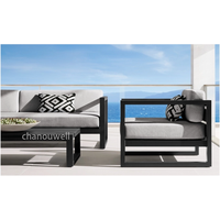Deep Seat Outdoor Aluminium Lounge Sofa Set Extra breite Patio Couch mit ultimativem Komfort Färbbare Olefin Acryl Stoff Optionen