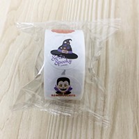 500 Hojas de Pegatinas Adhesivas Estéticas de Terror para Halloween, Pegatinas Redondas de Cuervos y Gatos para Manualidades, Sellado de Sobres
