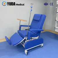 Chaise de prélèvement sanguin YUDA TY-02, réglable manuellement, pour dialyse et hémodialyse, confortable, capacité de charge de 200 kg, ISO13485
