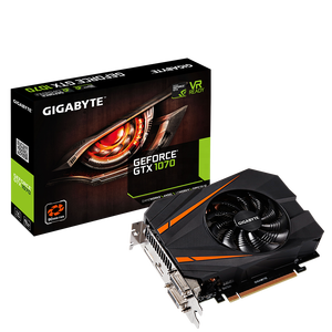 GIGABYTE <span class=keywords><strong>GeForce</strong></span> GTX1070 Mini ITX 8G Tarjeta gráfica usada con <span class=keywords><strong>8GB</strong></span> GDDR5 Memoria de 256 bits Alimentado por <span class=keywords><strong>GeForce</strong></span> <span class=keywords><strong>GTX</strong></span> <span class=keywords><strong>1070</strong></span> Tarjeta de video - Product Image 1