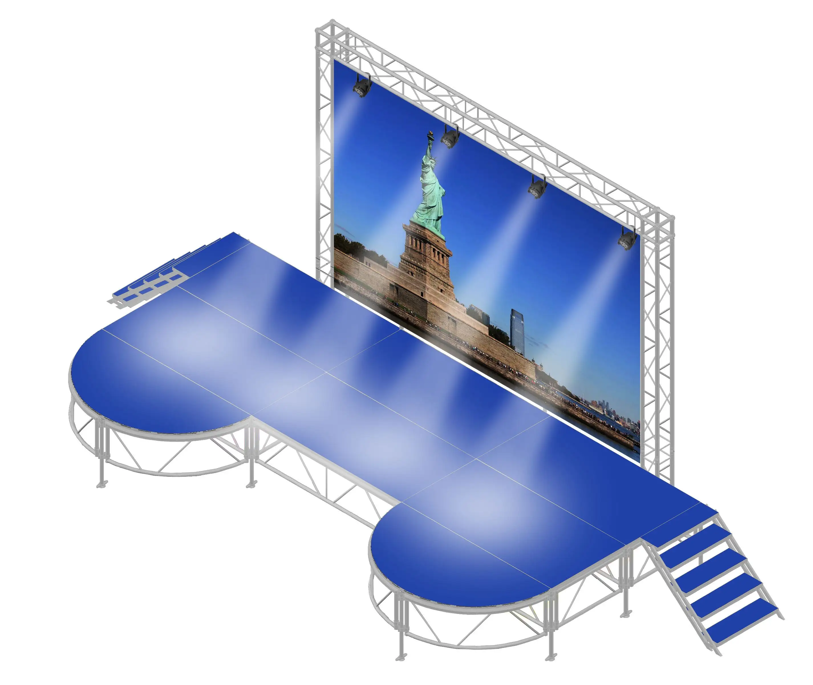 Black arc Aluminium Podium Platform/Mobiele Concertpodium/Draagbare Podium