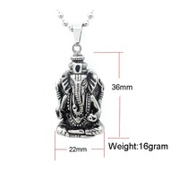 Yudan-collar con colgante de acero inoxidable, joyería, Ganesha, indio
