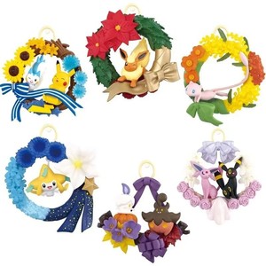 Ensemble de 6 figurines Pokémon Re-ment Eevee en PVC, boîte mystère, collection Happiness Wreath, pour Noël, Halloween, cadeau pour enfants - Product Image 2