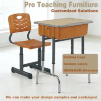 Ensemble Chaise et Table d'École en Métal Orange Ajustable et Durable, Siège Ventilé, Table d'Étude avec Boîte de Rangement, Mobilier Moderne pour Étudiants en Classe