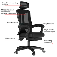 Chaise de bureau ergonomique certifiée BIFMA, dossier haut en maille respirante, avec appui-tête