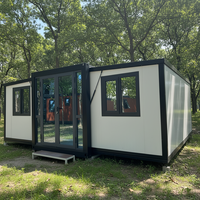 Venta al por mayor de fábrica: Moderna casa contenedor de lujo plegable y expandible de 20 y 40 pies, con 2 o 3 dormitorios, duradera, para complejos turísticos al aire libre.