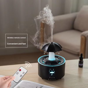 Phòng ô hình dạng hương liệu độ ẩm 300ml siêu âm xoay nước mưa thả khuếch tán hương thơm với điều khiển từ xa - Product Image 4