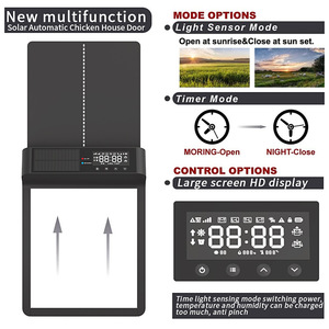 Tự Động Gà Coop Cửa Năng Lượng Mặt Trời Powered Điện 5000MAh Hẹn Giờ Cảm Biến Ánh Sáng Điều Khiển Từ Xa Chống-Nhúm Thiết Kế Gà Coop Cửa - Product Image 3