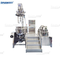 Double émulsifiant sous vide de levage hydraulique 200L avec chauffage électrique et réservoirs d'huile et d'eau pour la fabrication de pâte