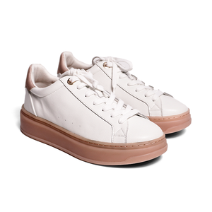 Simple Style Casual Women Fashion White Leather Sneaker Custom Logo Sneakers Sport <strong>Shoes</strong> - Product Image 3