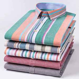 Người Đàn Ông Của Giản Dị 100% Cotton Sọc Túi Dài Tay Áo Ăn Mặc Mềm Buttoned Sọc Chính Thức Nam Quần Áo Quá Khổ Cộng Với Kích Thước Cho Mùa Xuân - Product Image 6