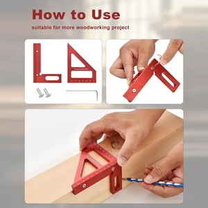 Zimmermannswinkel Holzbearbeitungs-Winkelmesser Aluminiumlegierung Dreiecklineal DIY OEM Multi-Winkel 45/90 Grad Ausrichtungs- und Messwerkzeug - Product Image 4