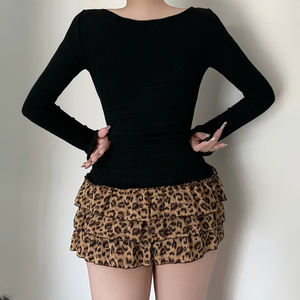 Women American Vintage <b>Black</b> V Neck Beaded <b>Long</b> <b>Sleeve</b> <b>Top</b> Cut Out Waist Slim Fit Sexy Basic T Shirt - Product Image 6