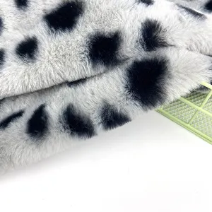 Winter Cozy Leopard Animal Print With Collar Faux Fur Coat Women Plush Mid-length Warm Coat Women thick Coat outwear