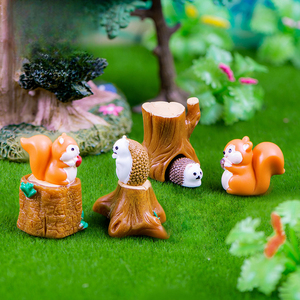 森動物かわいいリスハリネズミ樹脂装飾カスタム様々なマイクロ景観装飾品 - Product Image 1