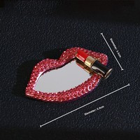 Breloques en résine miroir en forme de rouge à lèvres, strass à dos plat en alliage pour DIY, coques de téléphone, sacs à main, accessoires de voiture, lèvres rouges sexy, vente en gros