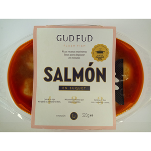 Gudfud Repas Prêt à Manger au Saumon et aux Pommes de Terre, Fabriqué en Espagne, Sous Vide, Conservation Réfrigérée 50 Jours, Aliment Instantané pour l'Exportation - Product Image 2