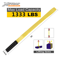 Xstrap sabuk anyaman datar mata ganda tali pengangkat poliester 1ton kualitas bagus, penggunaan satu arah