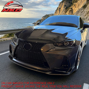 Convient pour Lexus IS200t 2017-2020, lèvre de pare-chocs avant style IKON, noir brillant - Product Image 2