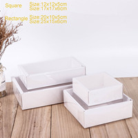 Boîte d'emballage en papier kraft avec couvercles transparents, rectangulaire, vernis à ongles, macarons, biscuits, gâteaux, bonbons, cadeaux de fête