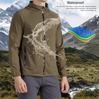 Vestes de bonne qualité, Logo personnalisé, coupe-vent en Polyester imperméable pour hommes, veste légère à emballer pour la randonnée et la course