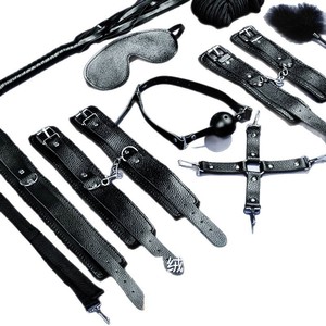 Ensemble de bondage en cuir pour adultes rose 10 pièces Kit de jouets sexuels pour flirter - Product Image 2