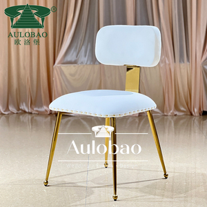 Chaise de loisirs simple en cuir blanc moderne de salon luxueux avec la jambe en métal - Product Image 1