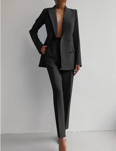 <span class=keywords><strong>Ensemble</strong></span> tailleur élégant et ajusté pour femme, collection 2026, veste croisée et pantalon deux pièces de haute qualité, style décontracté chic - Product Image 2