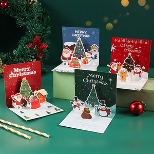 2025 Christmas Greeting Cards Pop-up 3D Thank You Card with Envelope for Gift Card Usage