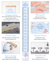 Tableau de croissance personnalisable pour enfants à suspendre, barre en bois de 1,6 m, toile décorative murale, impression à l'encre écologique Epson, longueur personnalisée, emballage OEM