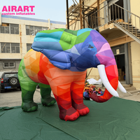 Ballon gonflable éléphant coloré pour les idées de fêtes à thème zoo, modèle d'éléphant mascotte gonflable personnalisé pour accessoires de scène