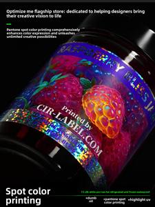 Etiqueta Autoadhesiva de PVC para Bebidas con Impresión a Color de Alta Saturación RGB Simulada de 7 Colores, Plateada, con Estampado en Caliente UV - Product Image 2