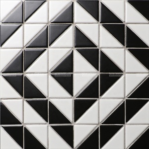 Carreaux <span class=keywords><strong>de</strong></span> sol géométriques classiques en céramique émaillée mate noire <span class=keywords><strong>et</strong></span> blanche <span class=keywords><strong>de</strong></span> 2 pouces, mosaïque pour la décoration <span class=keywords><strong>de</strong></span> la <span class=keywords><strong>salle</strong></span> <span class=keywords><strong>de</strong></span> <span class=keywords><strong>bain</strong></span> <span class=keywords><strong>et</strong></span> du salon - Product Image 2