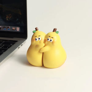Vente en gros [Pas de poire, pas d'abandon] Décoration de bureau en résine, une paire de poires, mignonnes et jamais séparées, cadeau de couple significatif - Product Image 5