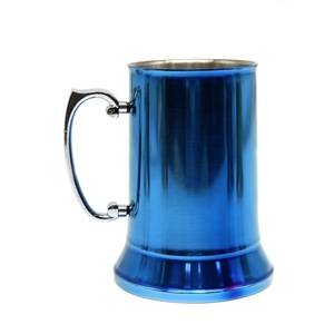 Grande tasse isotherme en acier inoxydable à <span class=keywords><strong>double</strong></span> <span class=keywords><strong>paroi</strong></span>, <span class=keywords><strong>verre</strong></span> à bière personnalisé avec poignée, tasse de camping, verres à bière, gobelet à vin, idéal pour l'extérieur - Product Image 2