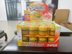 Novedades: Juguete Antiestrés Giratorio con Forma de Hamburguesa Impreso en 3D, Spinner de Mano para Niños, Regalo para Fiestas, Caja de Exhibición de 24 Piezas - Product Image 3