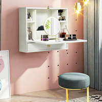 Bureau mural pliable pour ordinateur portable, rangement dissimulé avec tiroir, plusieurs compartiments de rangement, bureau d'ordinateur