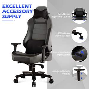 Massage DDP Simulateur de dos inclinable Siège de course <span class=keywords><strong>au</strong></span> <span class=keywords><strong>sol</strong></span> Chaise de jeu Elite avec oreiller de taille de massage Chaise de joueur grande et haute - Product Image 3